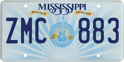 MS license plate ZMC883