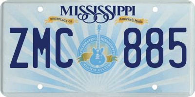MS license plate ZMC885
