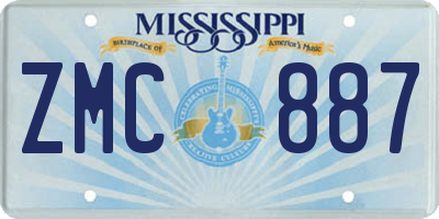 MS license plate ZMC887