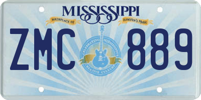 MS license plate ZMC889