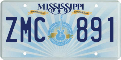 MS license plate ZMC891