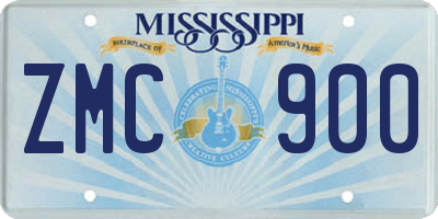 MS license plate ZMC900