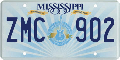 MS license plate ZMC902