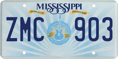MS license plate ZMC903