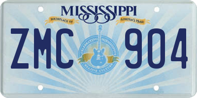 MS license plate ZMC904