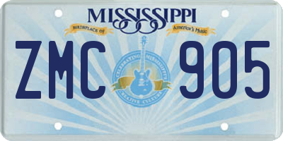 MS license plate ZMC905