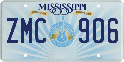 MS license plate ZMC906