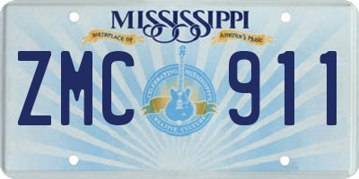 MS license plate ZMC911