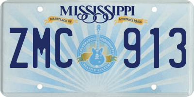 MS license plate ZMC913