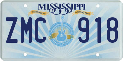 MS license plate ZMC918