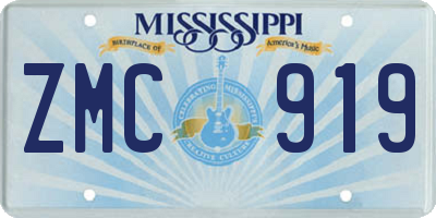 MS license plate ZMC919