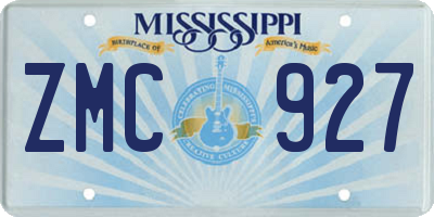 MS license plate ZMC927