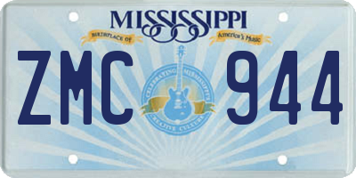 MS license plate ZMC944