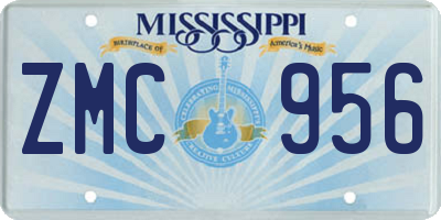 MS license plate ZMC956