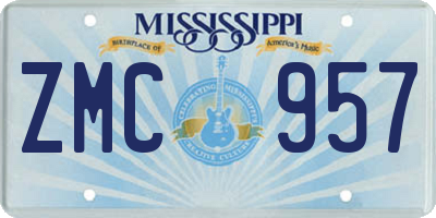 MS license plate ZMC957