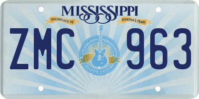 MS license plate ZMC963