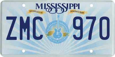 MS license plate ZMC970