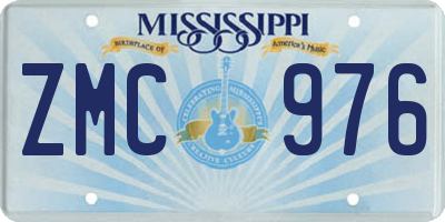 MS license plate ZMC976