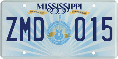 MS license plate ZMD015