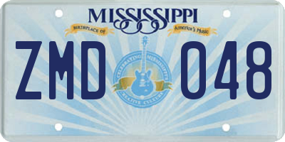 MS license plate ZMD048