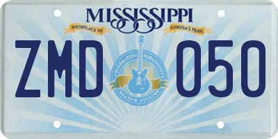 MS license plate ZMD050