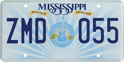 MS license plate ZMD055