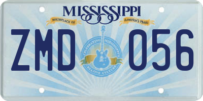 MS license plate ZMD056