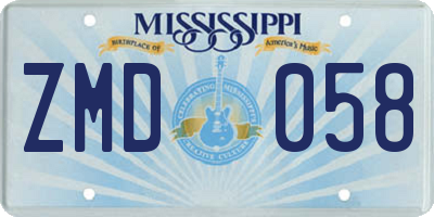 MS license plate ZMD058
