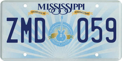 MS license plate ZMD059