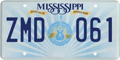 MS license plate ZMD061