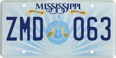 MS license plate ZMD063