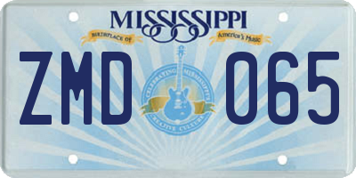 MS license plate ZMD065