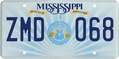 MS license plate ZMD068
