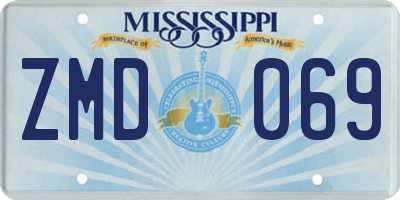 MS license plate ZMD069