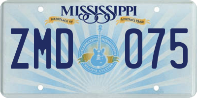 MS license plate ZMD075