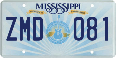 MS license plate ZMD081