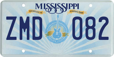 MS license plate ZMD082