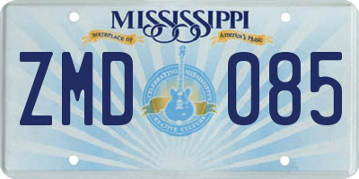 MS license plate ZMD085