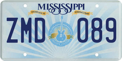 MS license plate ZMD089