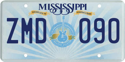 MS license plate ZMD090