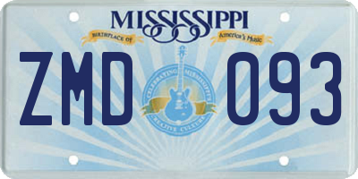 MS license plate ZMD093