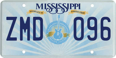 MS license plate ZMD096