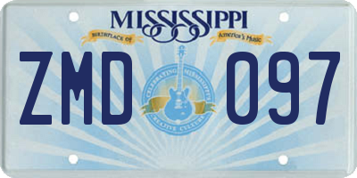 MS license plate ZMD097