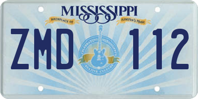 MS license plate ZMD112