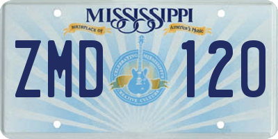 MS license plate ZMD120