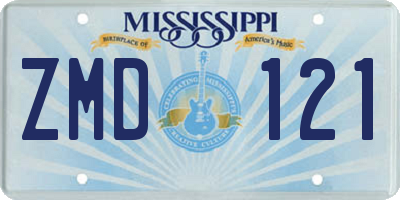 MS license plate ZMD121