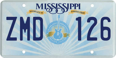 MS license plate ZMD126