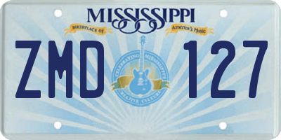 MS license plate ZMD127
