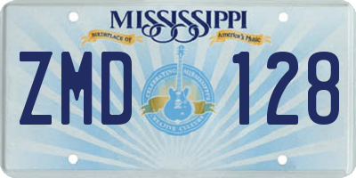 MS license plate ZMD128