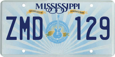 MS license plate ZMD129